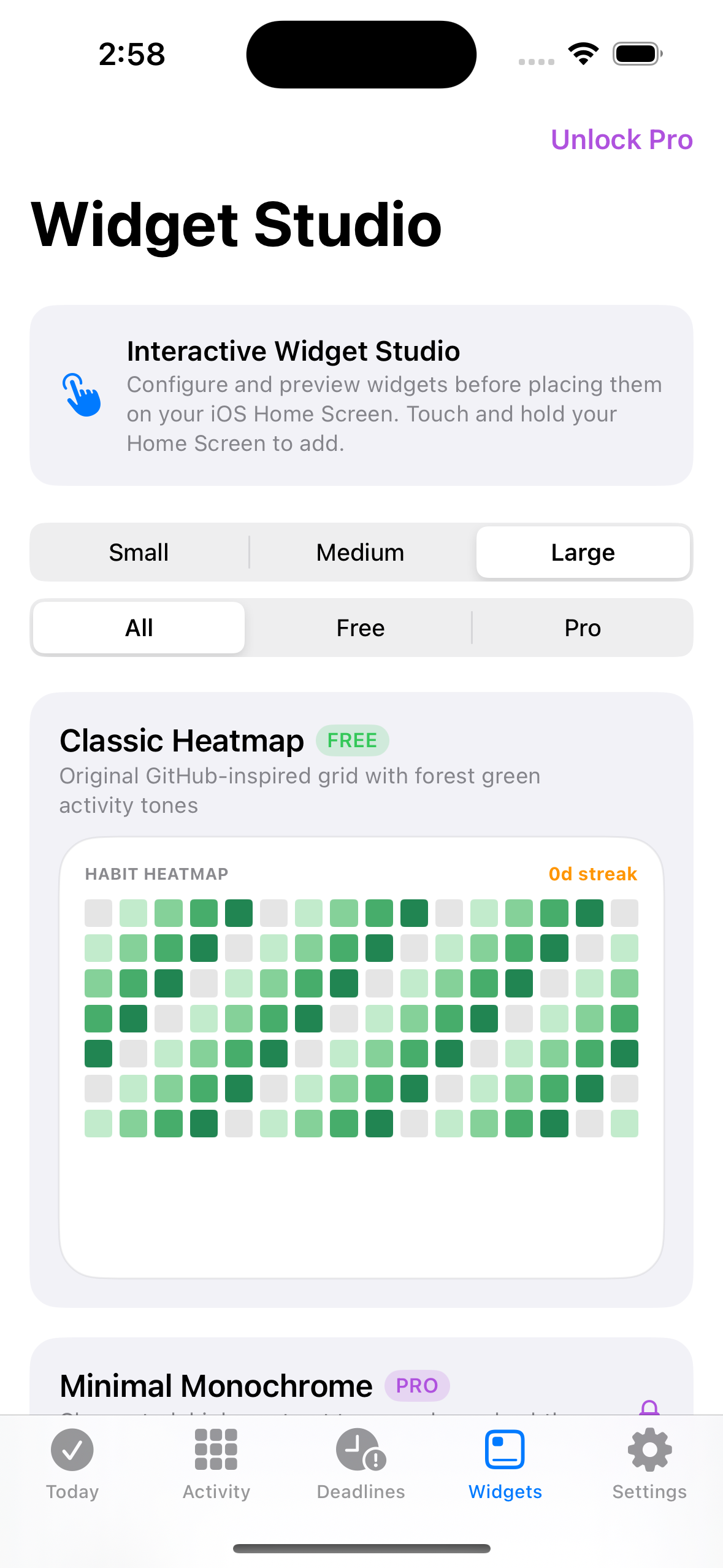 Widget Studio with Free and Pro styles